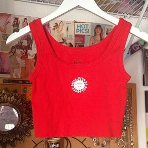 Billabong Red Tank Top with White Logo